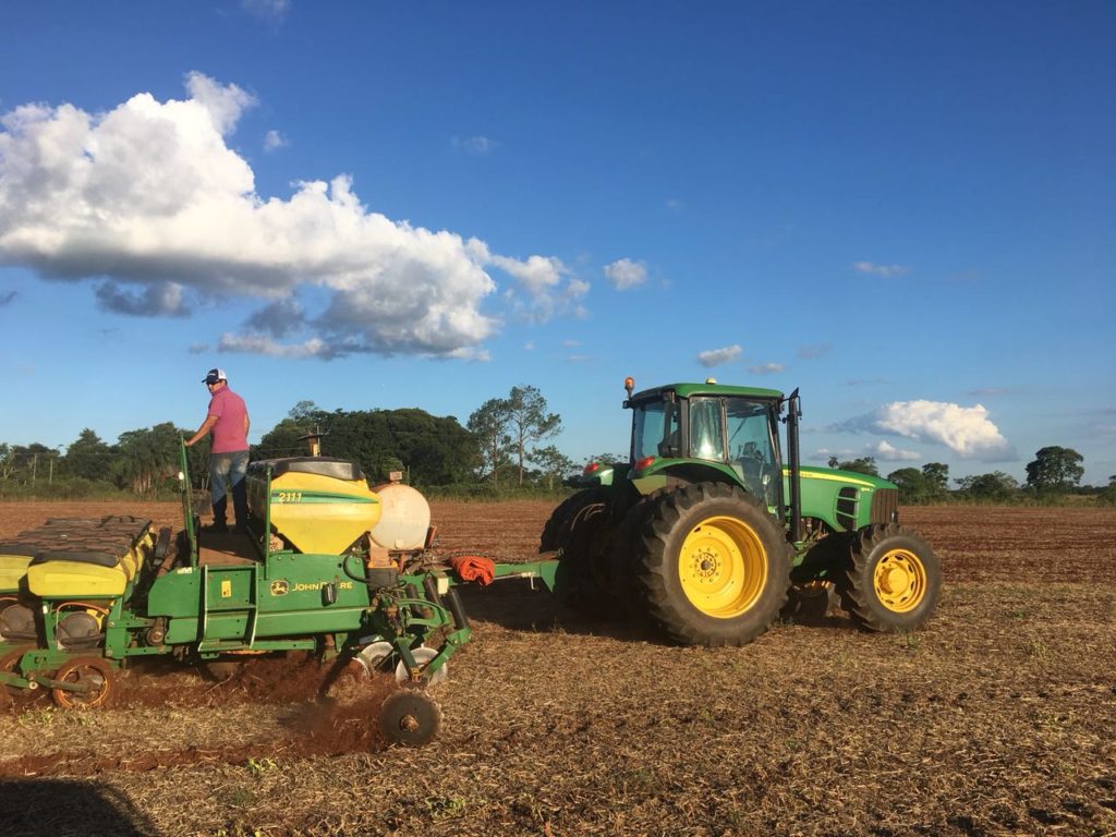 soybean field tractor